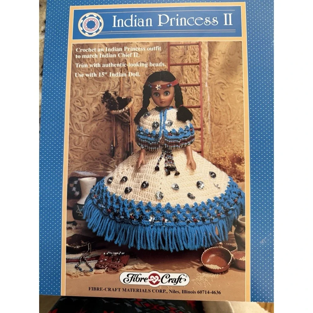 Vintage Native American Crochet Doll Patterns‎ Lot of 5 Southwestern Arts Crafts